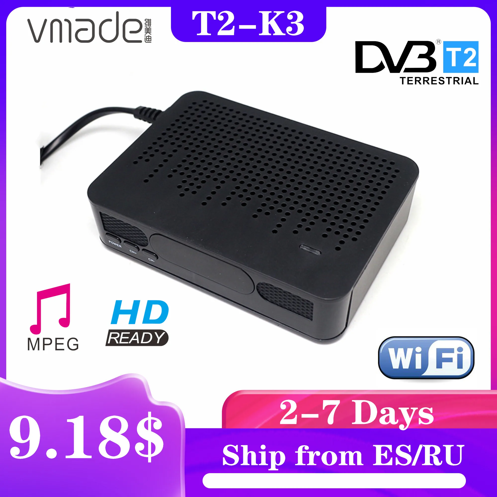 K3 DVB-T2 DVB-T Receiver HD Digital TV Tuner Receptor MPEG4 DVB T2 H.264 Terrestrial TV Receiver DVB T Set Top Box
K3 DVB-T2 DVB-T Receiver HD Digital TV Tuner Receptor MPEG4 DVB T2 H.264 Terrestrial TV Receiver DVB T Set Top Box