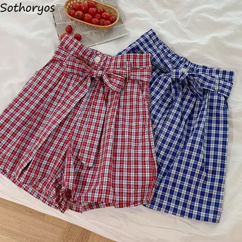 Shorts Women Summer Vintage Plaid High-waist Lace-up Wide Loose Ladies Korean Style Trendy Chic Students Pockets Button Leisure
Shorts Women Summer Vintage Plaid High-waist Lace-up Wide Loose Ladies Korean Style Trendy Chic Students Pockets Button Leisure