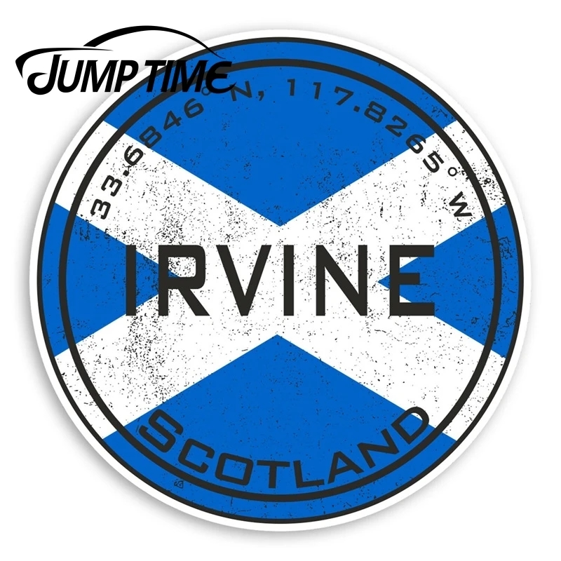 Виниловая наклейка с s-образным шотландским флагом и надписью Jump Time Irvine