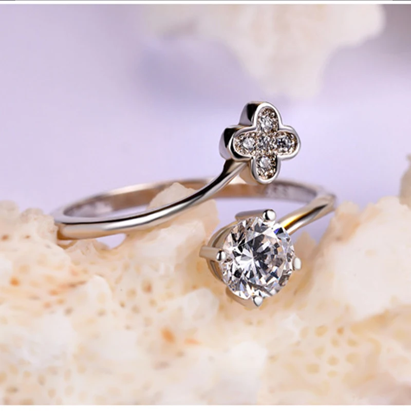 925 Sterling Silver Rings For Women Silver Fine Jewelry Engagement Ring Floral With Diamond Open Adjustable Zircon Gift Design
925 Sterling Silver Rings For Women Silver Fine Jewelry Engagement Ring Floral With Diamond Open Adjustable Zircon Gift Design