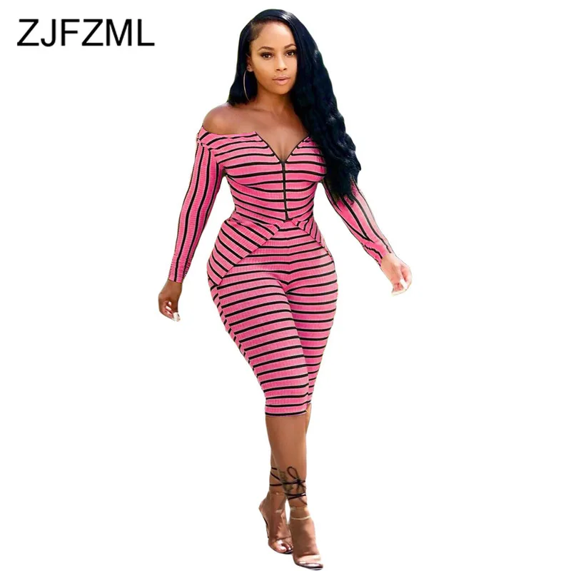 Stripes Causal Two Piece Pants Set Women Slash Neck Open Back Front Zipper Long Tops and Bodycon Midi Pants Plus Size Autumn Set
Stripes Causal Two Piece Pants Set Women Slash Neck Open Back Front Zipper Long Tops and Bodycon Midi Pants Plus Size Autumn Set