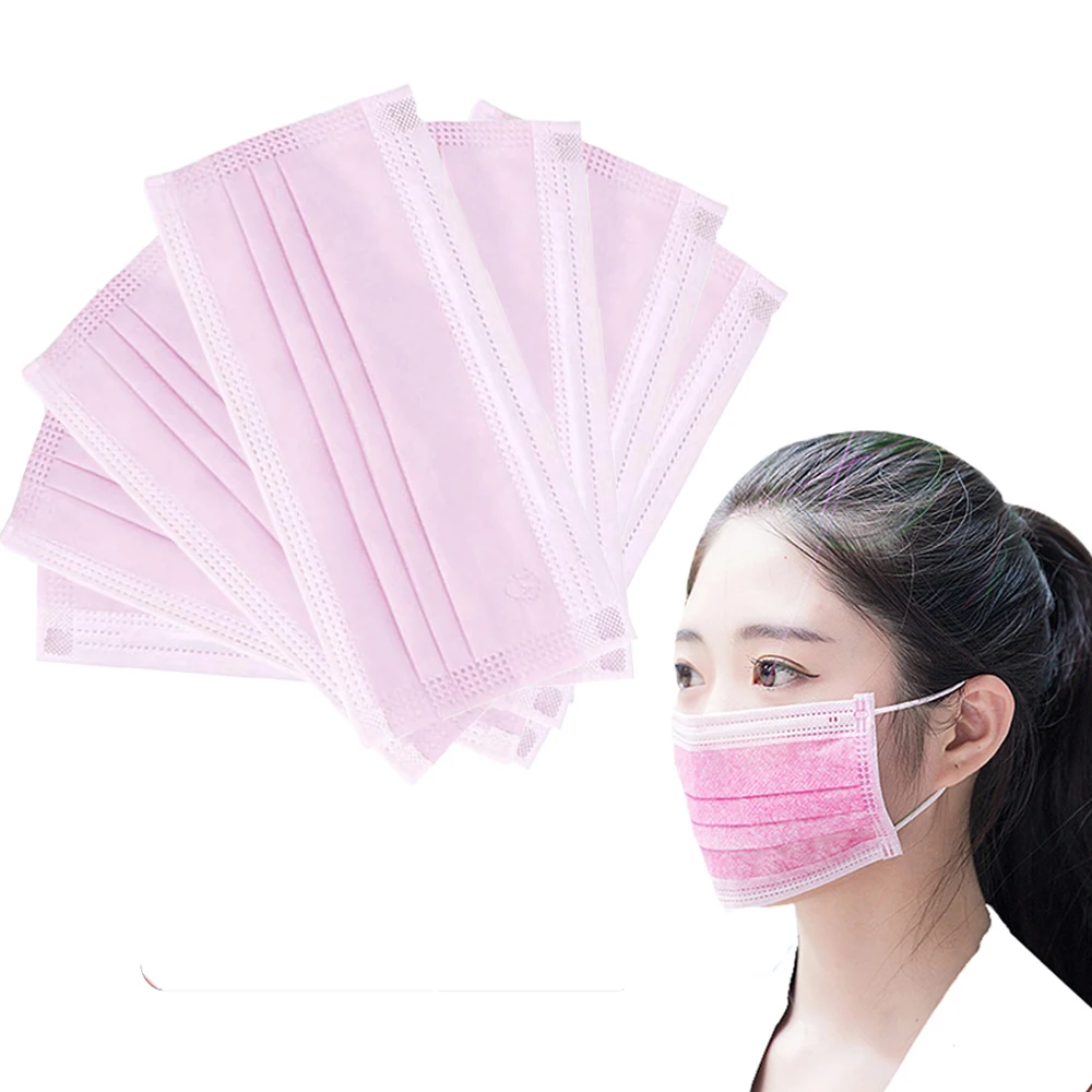 50pcs Face Cover Mask 3 Layer Disposable Mask Anti Dust Mouth Nose Cover Protective Safety Earloop Face Masks Health Care Mask