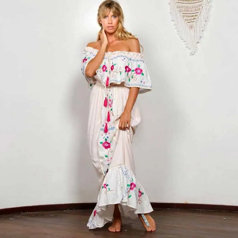 GypsyLady Floral Embroidered Maxi Dress Off Shoulder 2019 Summer Holiday Dresses Ruffle Hem Sexy Gypsy White Maxi Women Dress
GypsyLady Floral Embroidered Maxi Dress Off Shoulder 2019 Summer Holiday Dresses Ruffle Hem Sexy Gypsy White Maxi Women Dress