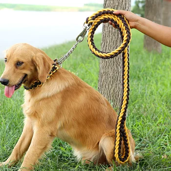 Dog Harness Leash Handmade Nylon Collar for Large Dogs Durable Knitted Dog Collar Walking Training Leash Dog Accessories
Dog Harness Leash Handmade Nylon Collar for Large Dogs Durable Knitted Dog Collar Walking Training Leash Dog Accessories