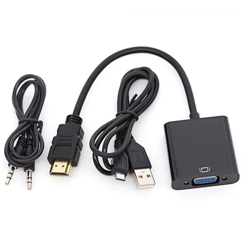 HDMI to VGA Cable Adapter Male To Famale Converter 1080P Digital to Analog Audio Converter Adapter Cables for PC Laptop DVD
HDMI to VGA Cable Adapter Male To Famale Converter 1080P Digital to Analog Audio Converter Adapter Cables for PC Laptop DVD