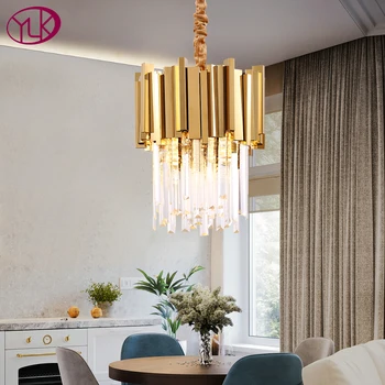 Modern Crystal Chandelier Lighting Dining Room Kitchen Island Bedroom Chain Loft Chandeliers Ceiling Gold/Chrome Light Fixtures
Modern Crystal Chandelier Lighting Dining Room Kitchen Island Bedroom Chain Loft Chandeliers Ceiling Gold/Chrome Light Fixtures