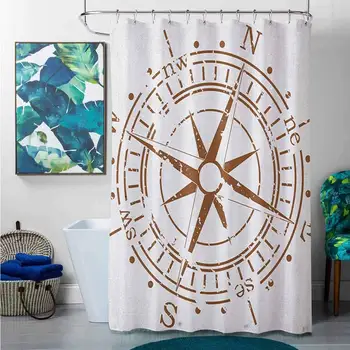 Shower Curtains Gold Compass,Navigation Device of The Age of Discovery Windrose Faded Design Boating Control, Pale Brown,W60 x
Shower Curtains Gold Compass,Navigation Device of The Age of Discovery Windrose Faded Design Boating Control, Pale Brown,W60 x