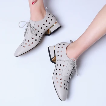 Karinluna Brand New Fashion Hollow Shoelaces Leisure Chunky Heels Genuine Leather Comfortable Shoes Woman Pumps
Karinluna Brand New Fashion Hollow Shoelaces Leisure Chunky Heels Genuine Leather Comfortable Shoes Woman Pumps