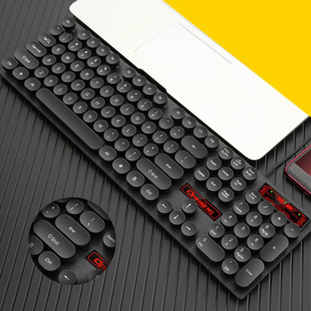 Retro Round Key Button Gaming Keyboard USB Wired 104 Keys Waterproof Anti-ghosting Keyboard
Retro Round Key Button Gaming Keyboard USB Wired 104 Keys Waterproof Anti-ghosting Keyboard
