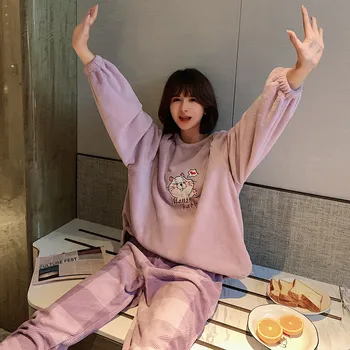 Winter Women Pajamas Warm Cute Night Sleepwear Pijama Mujer Flannel Full-sleeve Pajamas Set Ladies Homewear Pyjama Women Clothes
Winter Women Pajamas Warm Cute Night Sleepwear Pijama Mujer Flannel Full-sleeve Pajamas Set Ladies Homewear Pyjama Women Clothes