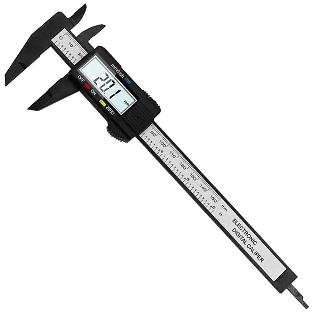 150mm 6 Inch LCD Digital Electronic Carbon Fiber Vernier Caliper Gauge Micrometer Measuring Tool Digital Tools Calipers
150mm 6 Inch LCD Digital Electronic Carbon Fiber Vernier Caliper Gauge Micrometer Measuring Tool Digital Tools Calipers