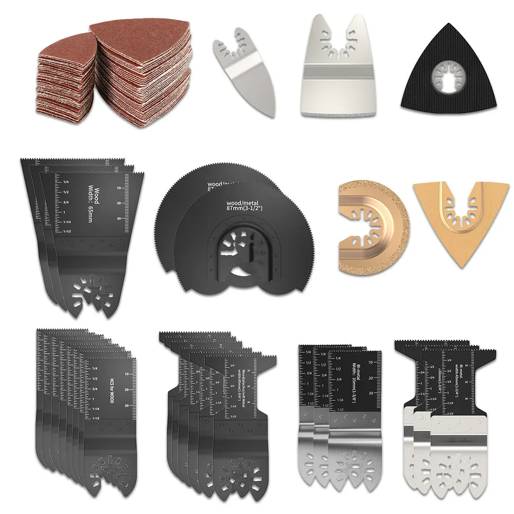 108PCS Oscillating Multi Tool Saw Blades Kit Set For Renovator Power Tools as Fein Multimaster Dremel Electric Tools Accessories
108PCS Oscillating Multi Tool Saw Blades Kit Set For Renovator Power Tools as Fein Multimaster Dremel Electric Tools Accessories
