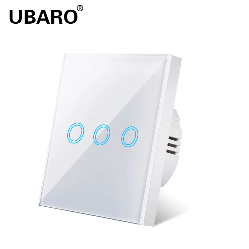 UBARO touch switch, eu standard, white crystal, glass panel, touch switch, ac220v, 1/2/3 channel, wall touch switch
UBARO touch switch, eu standard, white crystal, glass panel, touch switch, ac220v, 1/2/3 channel, wall touch switch