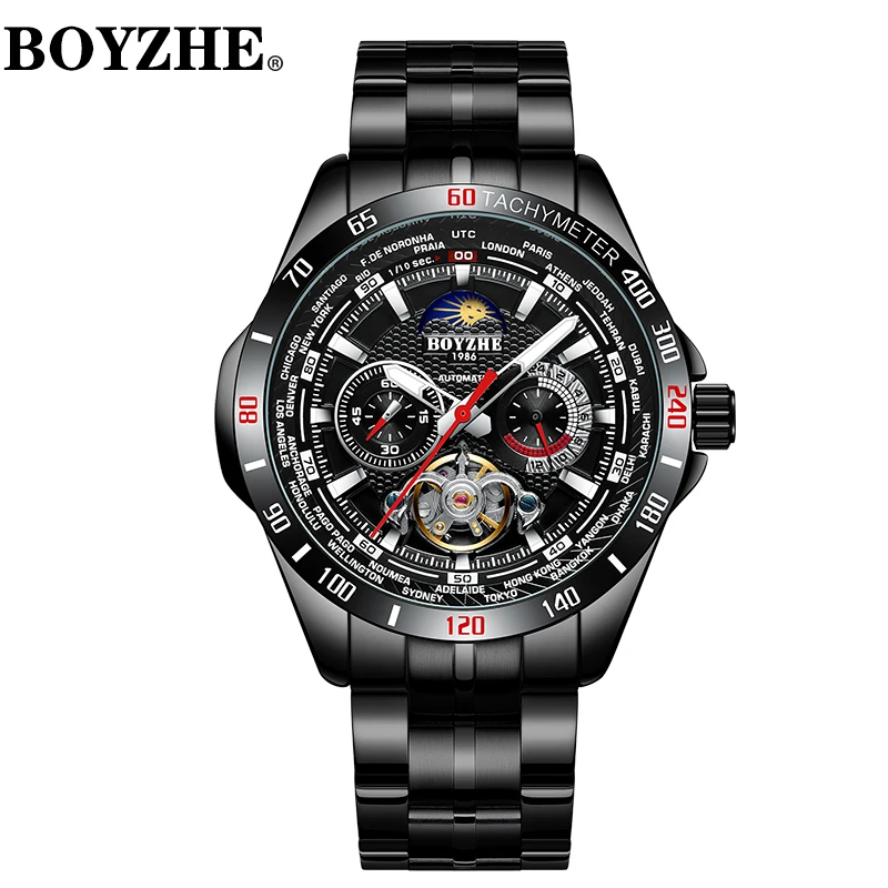 BOYZHE Brand Men's Automatic Mechanical Watch Steel Strap Strap Luminous Waterproof with Gift Box Packaging Free Shipping
BOYZHE Brand Men's Automatic Mechanical Watch Steel Strap Strap Luminous Waterproof with Gift Box Packaging Free Shipping