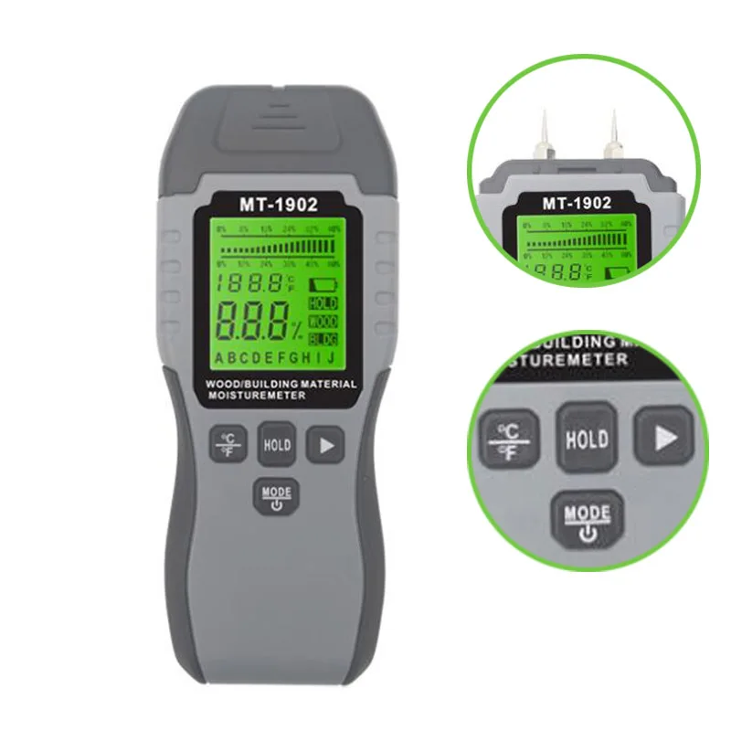 Wood/Building Materials Moisture Meter & Temperature Detector with LCD Display Microwave Measurement Humidity Tester for Lumber
Wood/Building Materials Moisture Meter & Temperature Detector with LCD Display Microwave Measurement Humidity Tester for Lumber