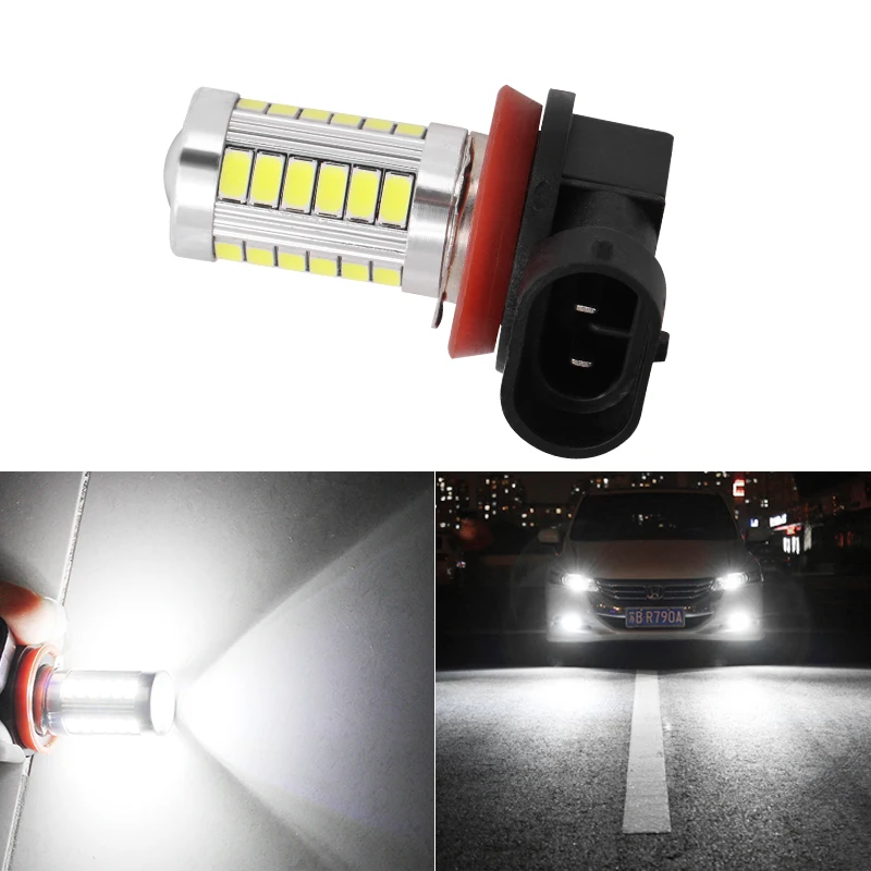 

2pcs White Light H11 H16 9006 P13W Led 33smd 5730 5630 LED Car Front DRL Auto Driving Fog Lamp Headlight Daytime Running Light