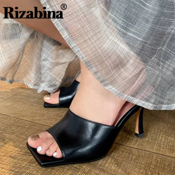 Rizabina Genuine Leather Women Shoes Thin High Heels Sandals Square Toe Summer Lady Shoes Casual Shoes Slippers Size 33-41 
Rizabina Genuine Leather Women Shoes Thin High Heels Sandals Square Toe Summer Lady Shoes Casual Shoes Slippers Size 33-41
