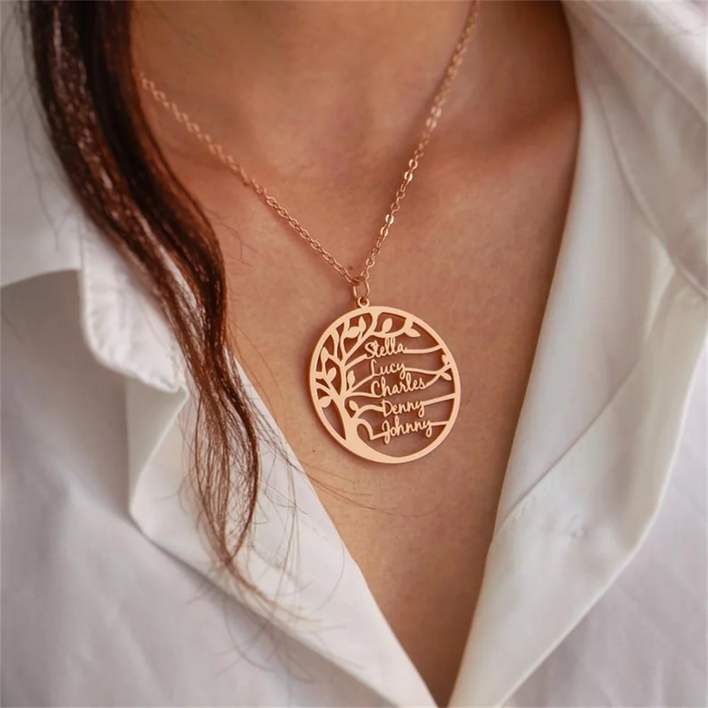 Tangula Tree of Life Family 2-5 Names Necklace Personalized Stainless Steel Nameplate Pendant Choker Jewelry Birthday Gifts
Tangula Tree of Life Family 2-5 Names Necklace Personalized Stainless Steel Nameplate Pendant Choker Jewelry Birthday Gifts