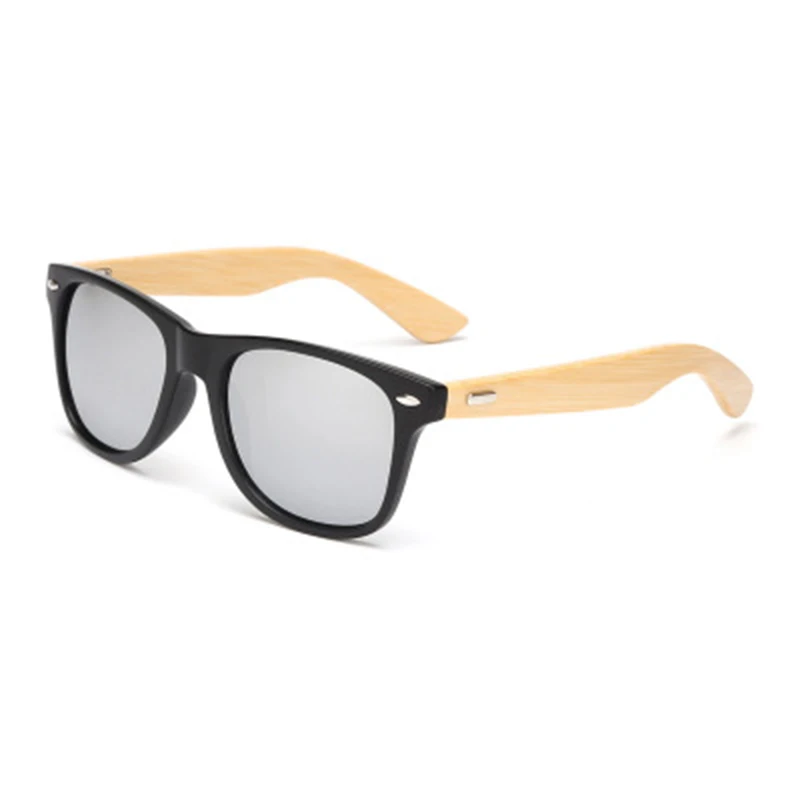 Фото Promotion Square Bamboo Wood Wooden Sunglasses Mirror Rivet Women Men UV400 Glasses |