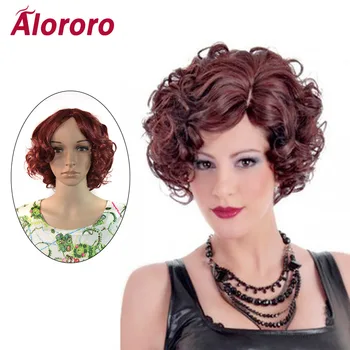 Alororo Rose Red Short Curly Hair Wigs For Party Fashion Women 12inch Afro Lady Synthetic Wig Free Shipp
Alororo Rose Red Short Curly Hair Wigs For Party Fashion Women 12inch Afro Lady Synthetic Wig Free Shipp