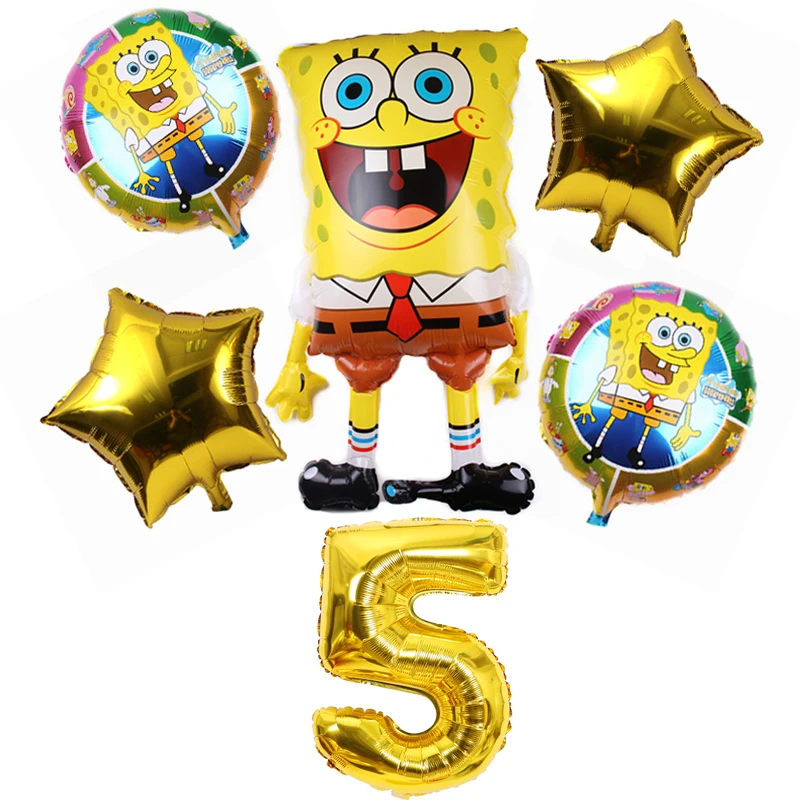 6PCS Spongebob Birthday Decorations Foil Balloons Set Baby Shower Party Supplies Spongebob Aluminum Balloon Gold Kids Toys Decor
6PCS Spongebob Birthday Decorations Foil Balloons Set Baby Shower Party Supplies Spongebob Aluminum Balloon Gold Kids Toys Decor