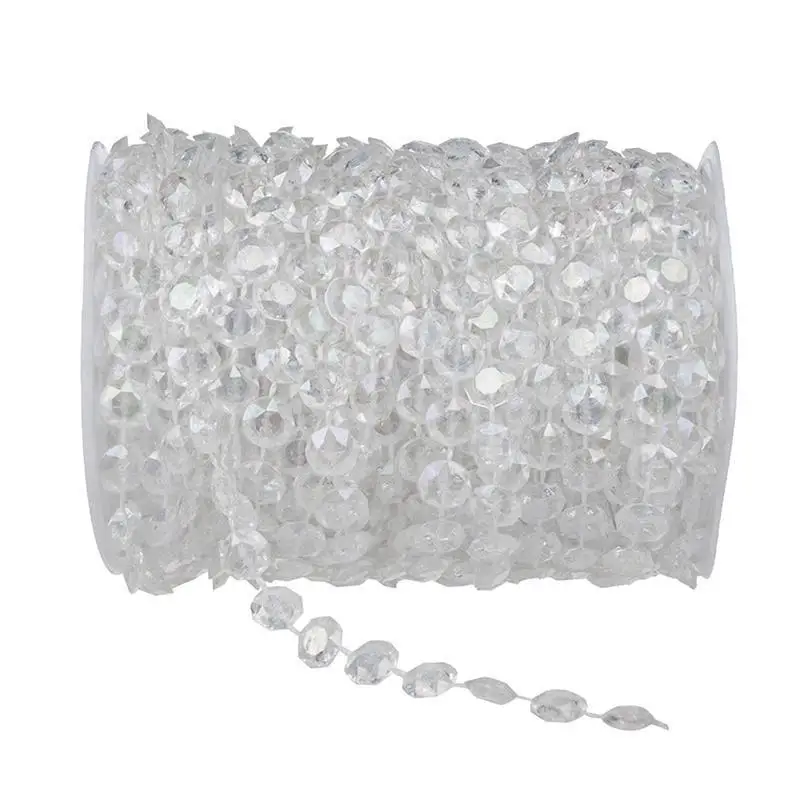 10M Transparent Iridescent Crystal Garland Diamond Acrylic Beads Strand Hanging Curtain for DIY Wedding Party Decoration
10M Transparent Iridescent Crystal Garland Diamond Acrylic Beads Strand Hanging Curtain for DIY Wedding Party Decoration