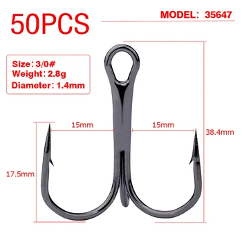 50pcs PROBEROS Stainless Steel Fishing Treble Hook Black Sharp End Fisherman Practical Optional Model Hooks
50pcs PROBEROS Stainless Steel Fishing Treble Hook Black Sharp End Fisherman Practical Optional Model Hooks