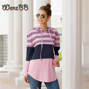 Wenzbb Women Autumn Winter Stripe Colorblock Hooded Pullover Casual Long Sleeve Fit Hoodie Cute Loose Sweatshirt Dropshipping
Wenzbb Women Autumn Winter Stripe Colorblock Hooded Pullover Casual Long Sleeve Fit Hoodie Cute Loose Sweatshirt Dropshipping
