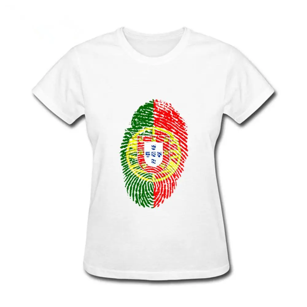 Женская футболка с коротким рукавом круглым вырезом и флагом Португалии | одежда