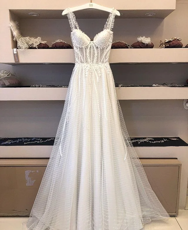2020 New Collection Ruffles Spaghetti Straps Wave Dot Lace A Line Floor Length Wedding Dresses Bridal Gown
2020 New Collection Ruffles Spaghetti Straps Wave Dot Lace A Line Floor Length Wedding Dresses Bridal Gown