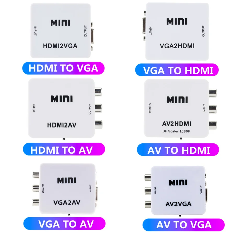 Generic Grwibeou HDMI To RCA Converter AV/CVSB L/R Video Box HD 1080P