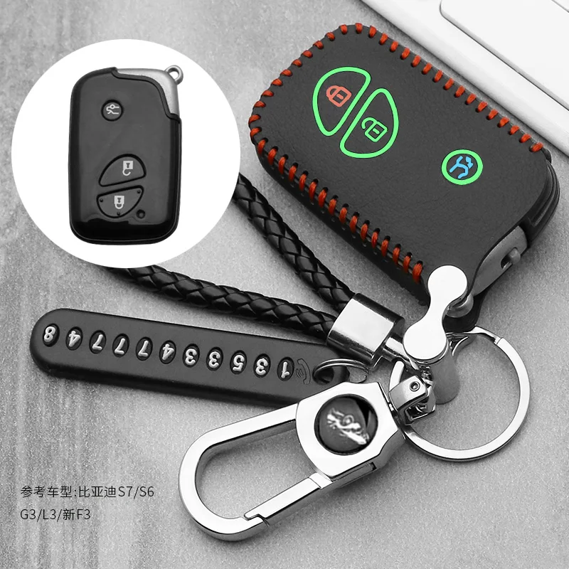 Leather car Key fob Cover case shell holder sticker For BYD S6 S7 G3 L3 M6 L6 E6 F0 F3 3button Smart Remote key
Leather car Key fob Cover case shell holder sticker For BYD S6 S7 G3 L3 M6 L6 E6 F0 F3 3button Smart Remote key