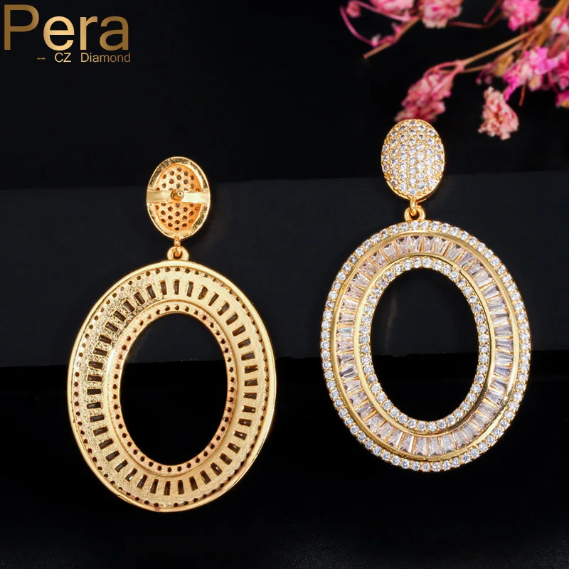 Pera Nigerian Bridal Mirco Pave Cubic Zirconia Yellow Gold Round Big Dangle Drop Earrings Jewelry for Wedding Party Prom E431
Pera Nigerian Bridal Mirco Pave Cubic Zirconia Yellow Gold Round Big Dangle Drop Earrings Jewelry for Wedding Party Prom E431