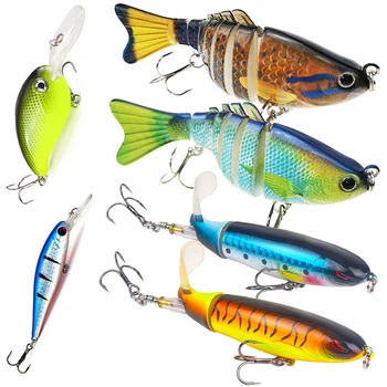 Fishing Lures with Floating Rotating Tail Barb Treble Hooks and 7 Segments Multi Jointed Swimbaits Fish Tackle Kits
Fishing Lures with Floating Rotating Tail Barb Treble Hooks and 7 Segments Multi Jointed Swimbaits Fish Tackle Kits