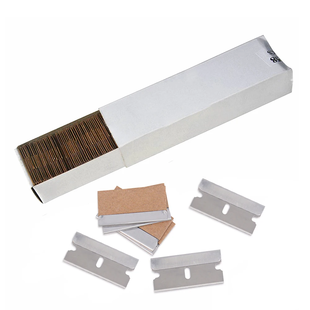 FOSHIO 100pcs 1.5" Spare Carbon Steel Razor Blade for Scraper Vinyl Film Wrapping Tool Car Window Tint Cleaning Sticker Remover
FOSHIO 100pcs 1.5" Spare Carbon Steel Razor Blade for Scraper Vinyl Film Wrapping Tool Car Window Tint Cleaning Sticker Remover