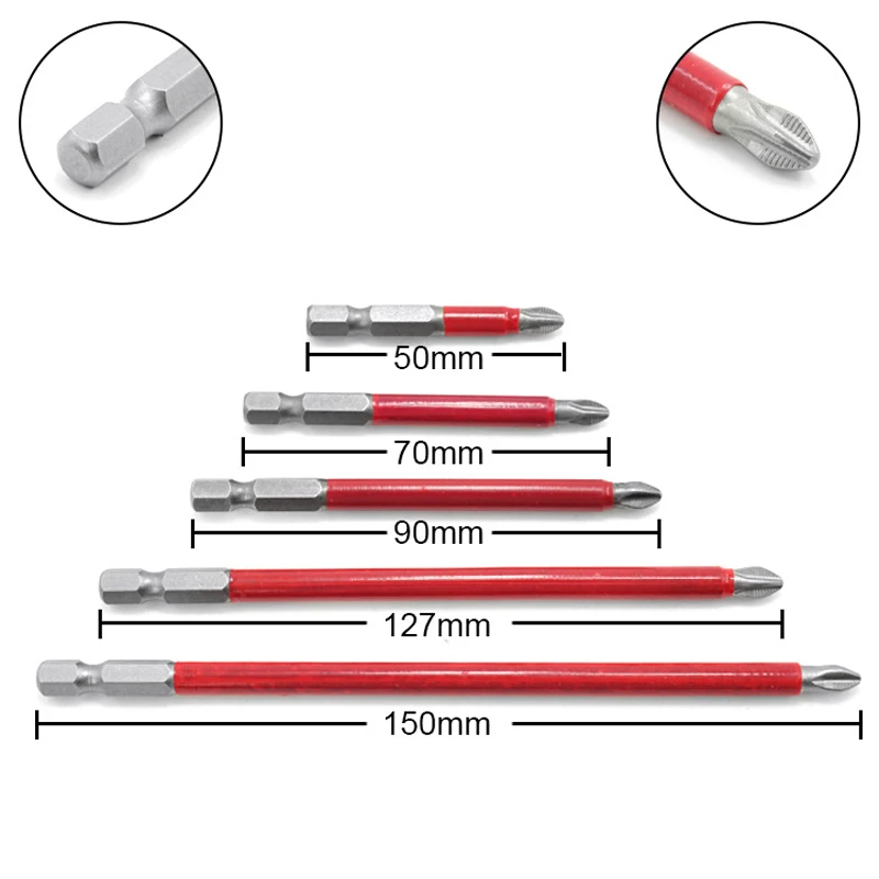 6pcs/lot Anti Slip Magnetic Phillips PH2 Cross Screwdriver Bit Tools 1/4 Hex Shank 25mm 50mm 70mm 90mm 127mm 150mm Length
6pcs/lot Anti Slip Magnetic Phillips PH2 Cross Screwdriver Bit Tools 1/4 Hex Shank 25mm 50mm 70mm 90mm 127mm 150mm Length