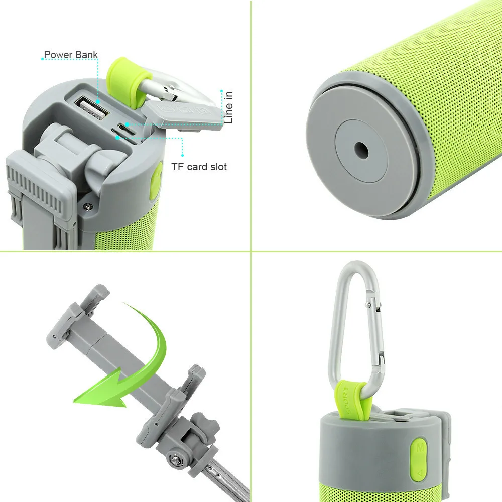 Mini Selfie Stick Bluetooth Wireless Speakers Multi-Functional Flashlight Box Design Stereo Outdoor Power Bank Sound Bar Mini Selfie Stick Bluetooth Wireless Speakers Multi-Functional Flashlight Box Design Stereo Outdoor Power Bank Sound Bar