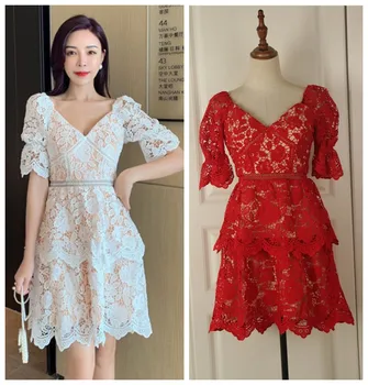 Spring Lace Cutout Waist Backless Cake Dress Office Lady Knee-Length Lace Solid Sheath Regular
Spring Lace Cutout Waist Backless Cake Dress Office Lady Knee-Length Lace Solid Sheath Regular