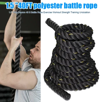 1.5 Inch Polyester 40ft Battle Rope Exercise Workouts Strength Training Undulation Resistant Durable for Indoor Outdoor Training
1.5 Inch Polyester 40ft Battle Rope Exercise Workouts Strength Training Undulation Resistant Durable for Indoor Outdoor Training