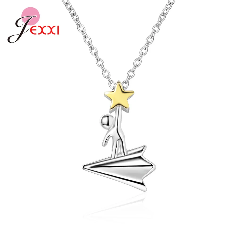 Novel Design Paper Plane Star Shape Pendant Necklace For Women Genuine 925 Sterling Silver Luxury Brand Jewelry New Mode
Novel Design Paper Plane Star Shape Pendant Necklace For Women Genuine 925 Sterling Silver Luxury Brand Jewelry New Mode