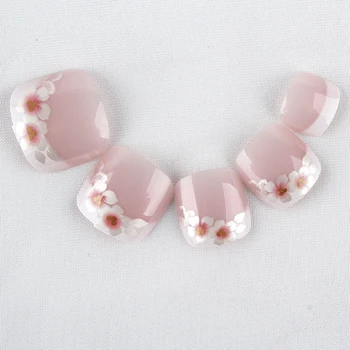 24pcs False Toe Nail Tips Full Cover French Fake Nails Medium Pre-designed Flower Pattern Toe Artificial Nail Art
24pcs False Toe Nail Tips Full Cover French Fake Nails Medium Pre-designed Flower Pattern Toe Artificial Nail Art