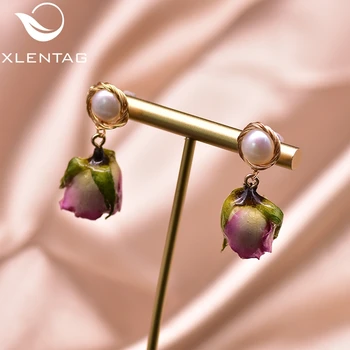XlentAg Romantic Natural Rose Drop Earrings Pink Purple Flower Women Boho Wedding Gifts Original Fashion Pearls Jewelery GE0930A
XlentAg Romantic Natural Rose Drop Earrings Pink Purple Flower Women Boho Wedding Gifts Original Fashion Pearls Jewelery GE0930A