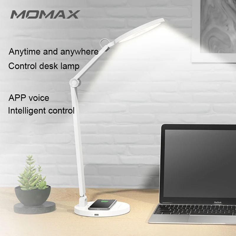 MOMAX LED smart desk lamp with wireless charging bedroom desk learning office reading Three-section folding lamp Voice control
MOMAX LED smart desk lamp with wireless charging bedroom desk learning office reading Three-section folding lamp Voice control