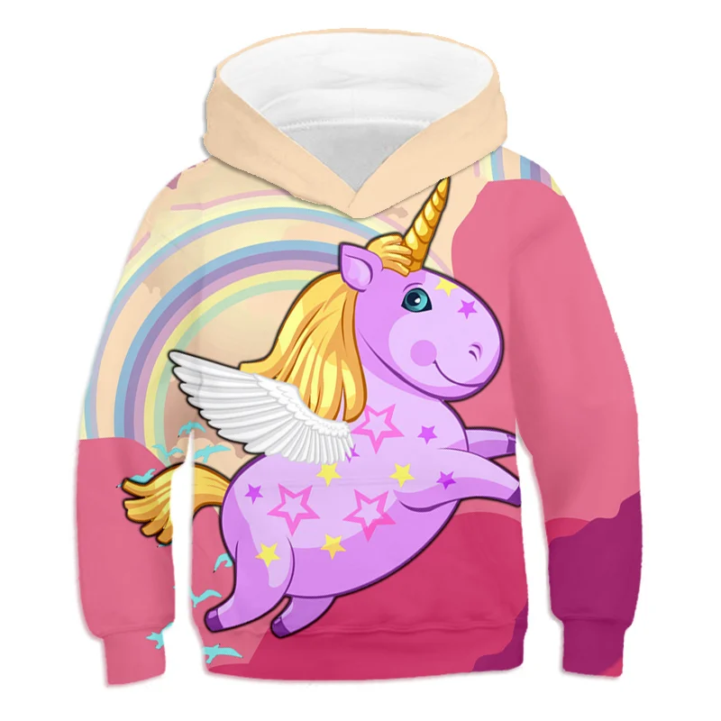 Unicorn 3D Printed Cartoon Hoodie Pullover Unicorn 3D Printed Cartoon Hoodie Pullover