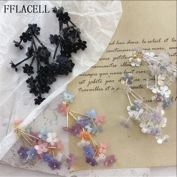 FFLACELL Korea Cute Irregular Beaded Transparent Colorful Sequin Pearl Flower Long Drop Earrings For Women Jewelry
FFLACELL Korea Cute Irregular Beaded Transparent Colorful Sequin Pearl Flower Long Drop Earrings For Women Jewelry