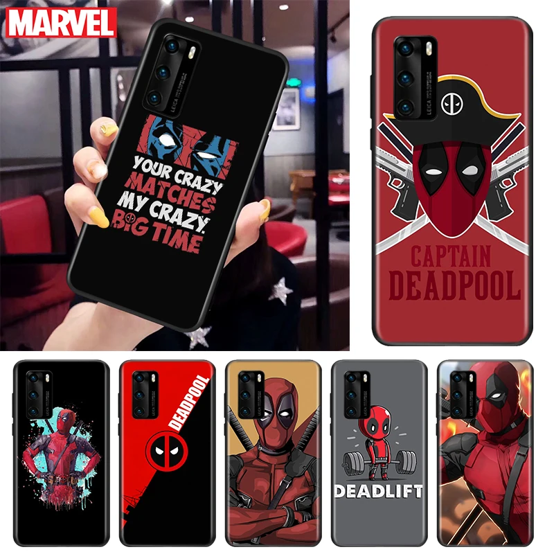 Deadpool Marvel Cool For Huawei P Smart S Z Mate 40 RS 30 20 10 Pro Plus Lite 2019 2020 2021 Black Soft Phone Case | Мобильные