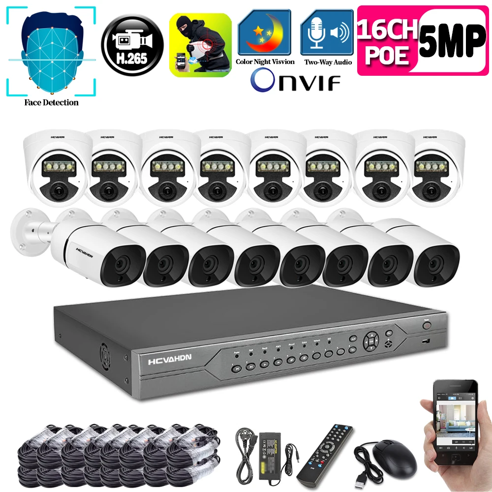 AI 5MP POE Camera System 16CH POE CCTV Security NVR Kit Face Detection Two way Audio Outdoor IP Camera Video Surveillance System
AI 5MP POE Camera System 16CH POE CCTV Security NVR Kit Face Detection Two way Audio Outdoor IP Camera Video Surveillance System