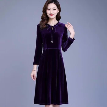Women Velvet Dress Autumn Ladies Party Dress Vestidos Velour Dress Long Sleeve Slim Tops
Women Velvet Dress Autumn Ladies Party Dress Vestidos Velour Dress Long Sleeve Slim Tops