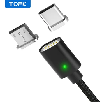 TOPK AM21 Magnetic Cable LED Indicator USB Type C Cable& Micro USB Cable Adapter Nylon Braided Magnet Charger Cable
TOPK AM21 Magnetic Cable LED Indicator USB Type C Cable& Micro USB Cable Adapter Nylon Braided Magnet Charger Cable