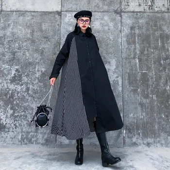 Women's 2020 Spring New Fashion Striped Patchwork Dress Temprament Irregular Turn Down Collar Mixi Shirt Dress Plus Size
Women's 2020 Spring New Fashion Striped Patchwork Dress Temprament Irregular Turn Down Collar Mixi Shirt Dress Plus Size